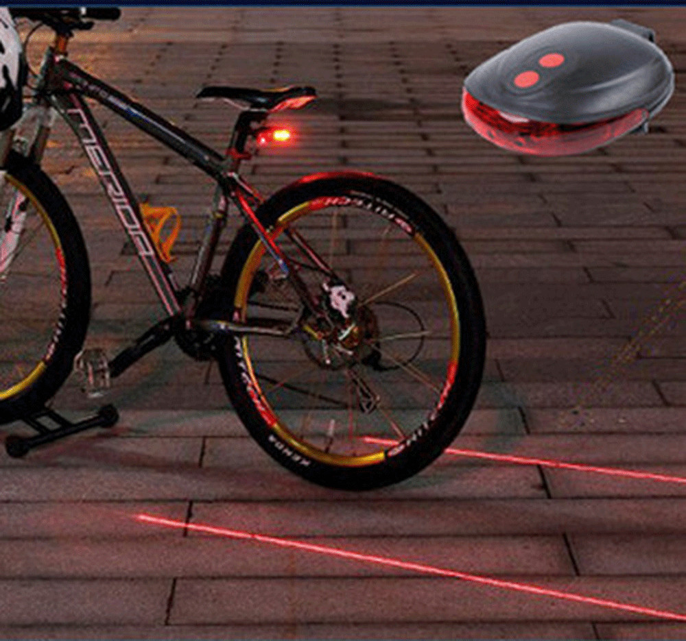 5 LED + 2 Laser Bike Bicycle Light Rear Tail Flashing Safety
