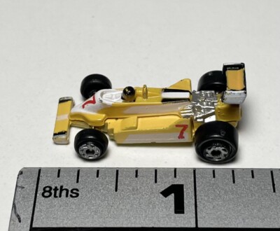 1987 Micro Machines Formula 1 Indy Race Car Yellow Die Cast metal Scale Model
