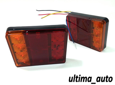 2X UNIVERSAL 4 FUNCTION LED REAR TAIL TRAILER CARAVAN LIGHTS LAMPS TRUCK LORRY