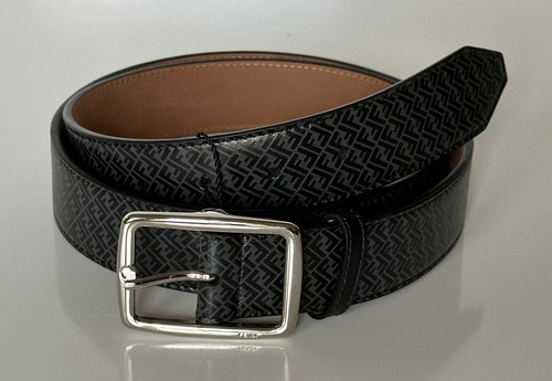 CB750fourTRADACARE 黒 シート ストライプデザイン NWT $590 Fendi FF Logo Calf Leather Black/Grey Belt 100/40