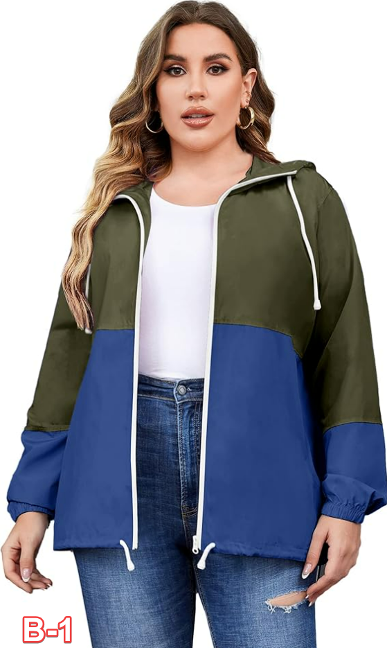 IN'VOLAND Women's Plus Sz Rain Jacket Waterproof Rain Coat Windbreaker Raincoat