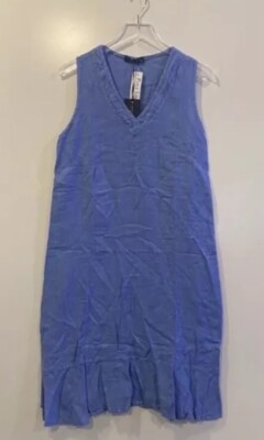 NWT Francesca Bettini Linen Dress Periwinkle Blue Women's Size Small