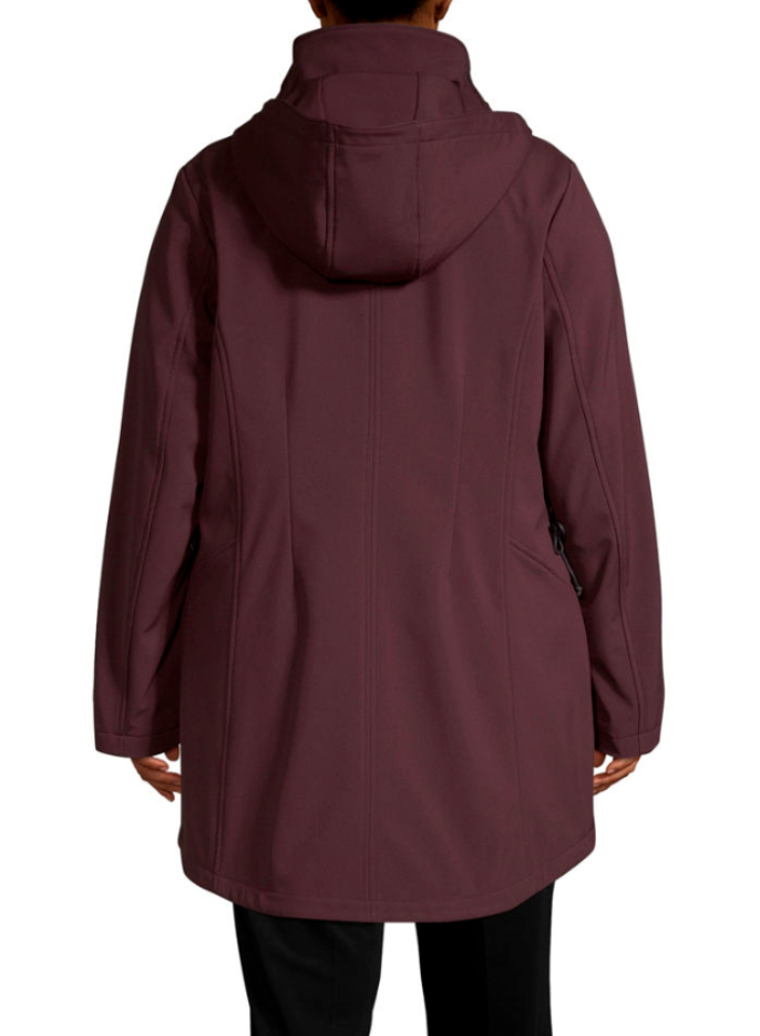 Pre-owned Liz Claiborne Hooded Water Resistant Lightweight Softshell Jacket Wine 2x In Red