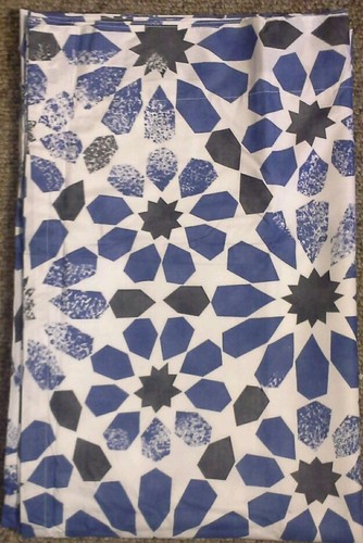 Sabrina Soto Havana Blue Geo One Window Curtain Panel ~ 54x84 ~ Lined