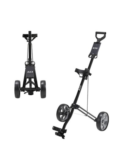 KVV Foldable 2 Wheel Sturdy Push Pull Golf Cart Charcoal Aluminum Frame SE220