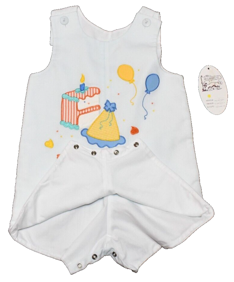 NWT Toddler Overalls Romper Size 2T Light Blue & White Mulberry St. VTG - Picture 5 of 16