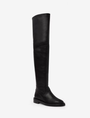Pre-owned Tamara Mellon Black Nappa Tempest Over The Knee Boots 15mm Heels $950