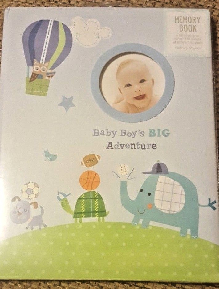 Baby Boy Memory Book, Belly Stickers, and No Mess Print Kit