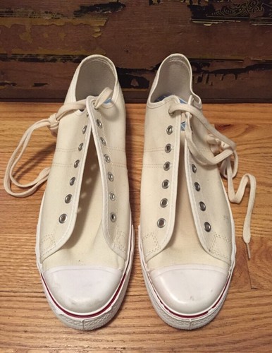 Vintage 60s Converse Blue Label Athletic Footwear Canvas Low Top Shoes. US Sz.11