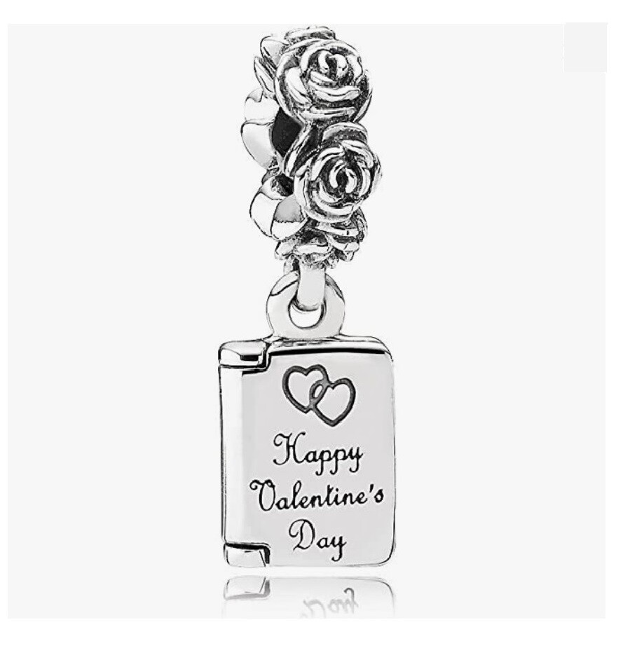 ♡A♡ Pandora Happy Valentine's Day Charm Love Flower Note Book