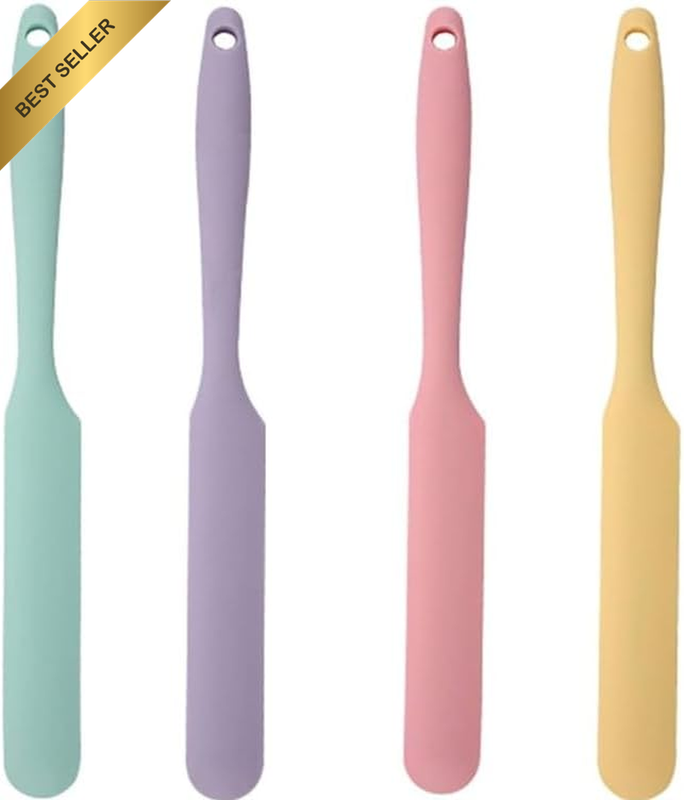 Silicone Jar Scraper and Stirrer - 25Cm Flexible Narrow Spatula 4Pcs