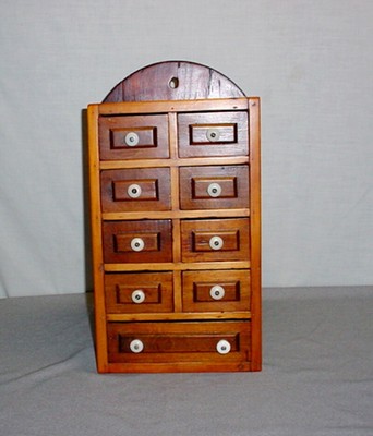 Antique Small Drawers Spice Drawers Wooden Porcelain Buttons 20s Handmade Made in Germany