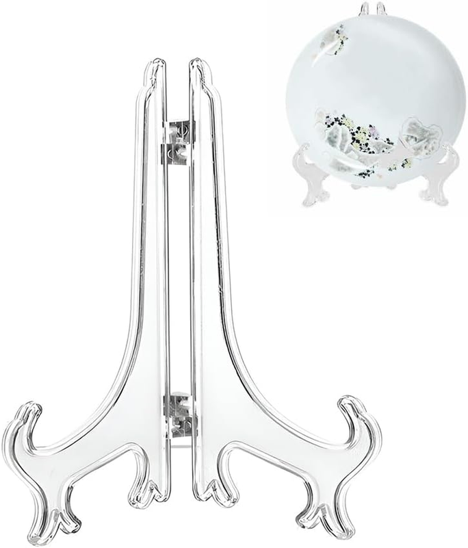 Clear Plate Display Stand Folding Picture Frame Holder Decorative Easel 3 Sizes