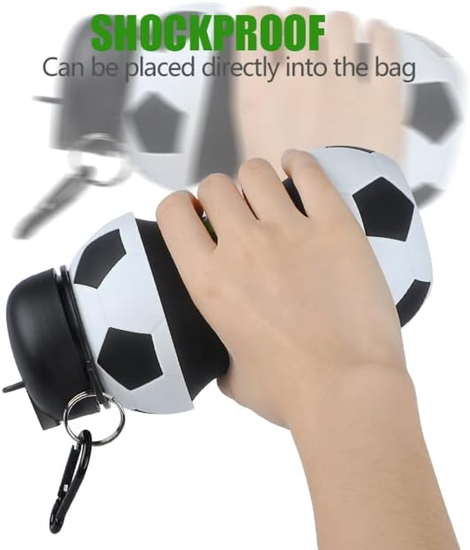 19Oz Soccer Water Bottles for Boys, Portable Kids Collapsible Water Bottle with
