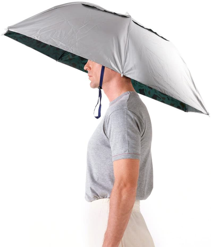 36'' Diameter Elastic Fishing Gardening Folding Umbrella Hat Headwear
