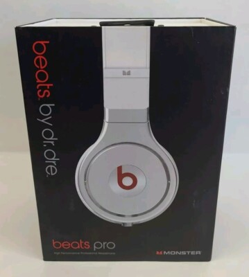 Monster Beats by Dr. Dre Pro Beats Over the Ear Headphones White - CiB - Tested!