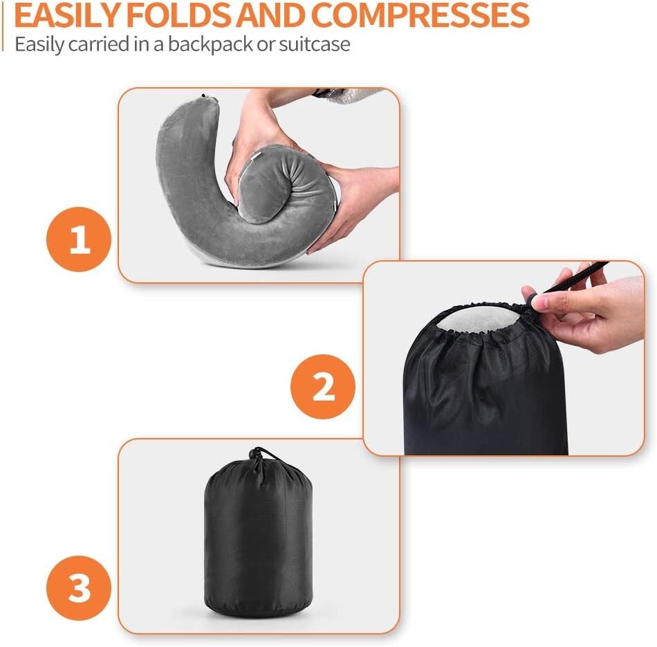 Almohada el cuello la cabeza de espuma viscoelástica para avión y viaje automóvi