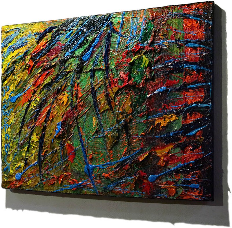 Landscape OIL█PAINTING OUTSIDER EXPRESSIONIST ART█SIGNED ABSTRACT ORIGINAL SCARY