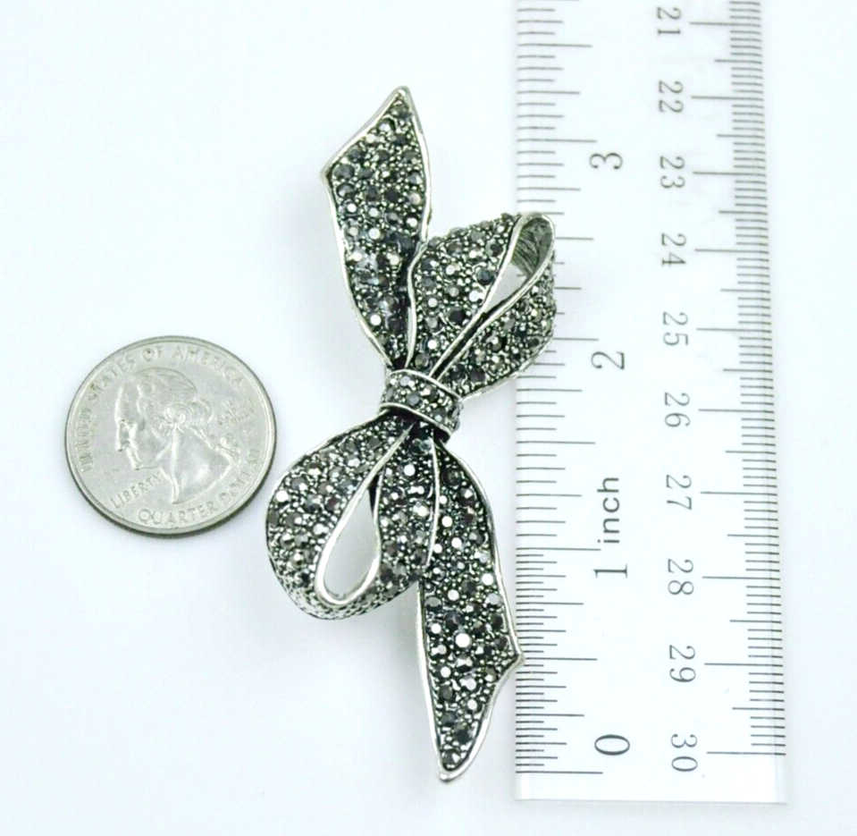 black brooch bow design crystal pin elegant rhinestone brooches woman gift