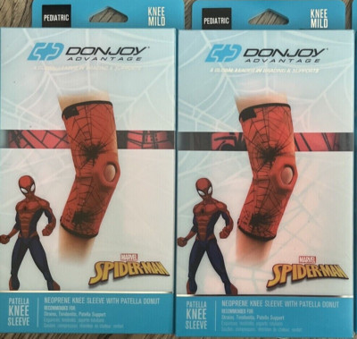 2 Pack DonJoy Advantage Marvel Spiderman Knee Sleeve Patella Mild Pediatric