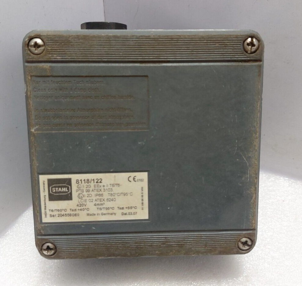 Stahl 8118/122 Junction Box 420V PTB 99 ATEX 3103 | eBay