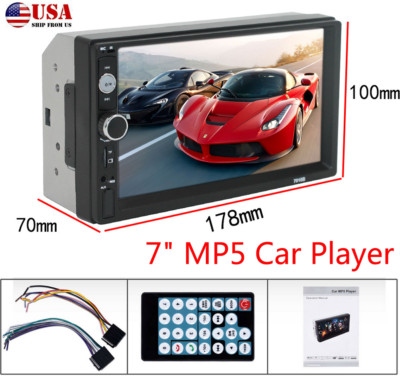 2 Din Car Stereo Radio 7'' HD MP3 MP5 Player Touch Screen Bluetooth USB Audio AUX