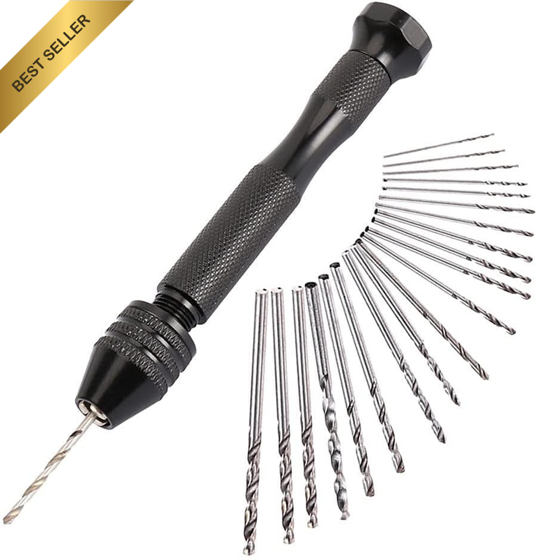 Pin Vise Hand Drill Bits Set, 20Pcs Mini Twist Drill Bits Set (0.3-1.6Mm), Preci