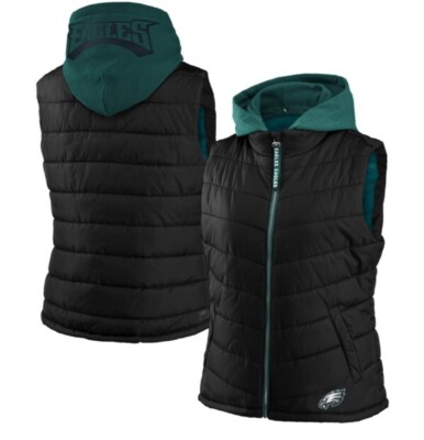 Philadelphia Eagles Womens Quilted Sleeveless Puffer Vest Size Large