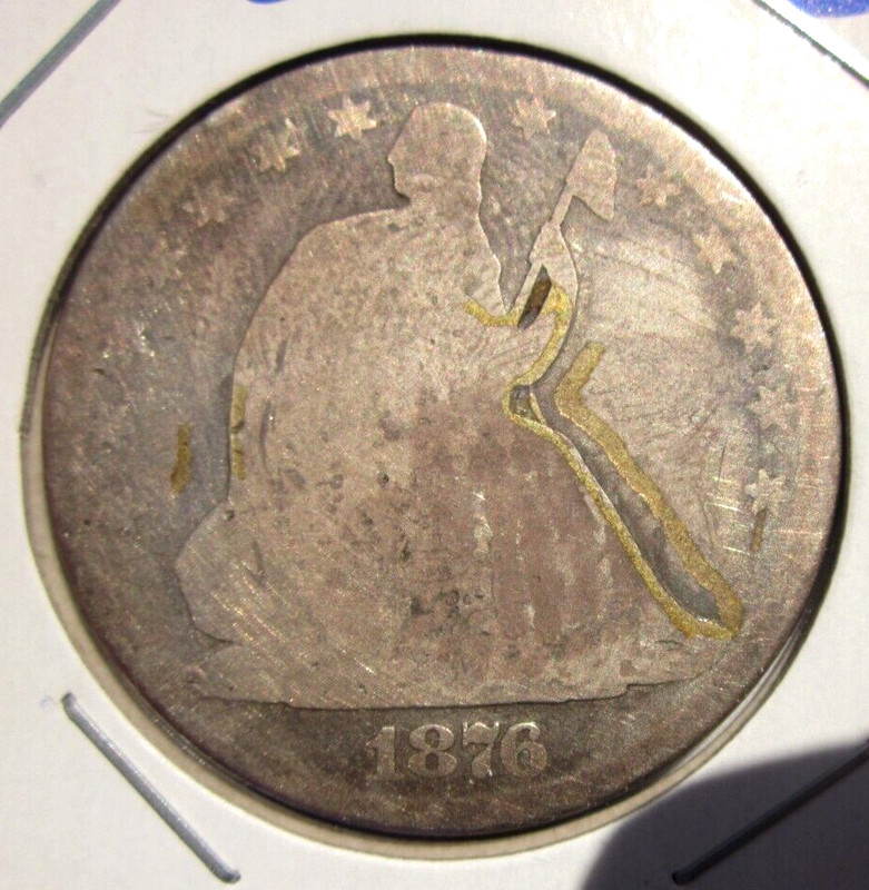 1876-CC SEATED LIBERTY HALF DOLLAR 50C CARSON CITY MINT MEDIUM