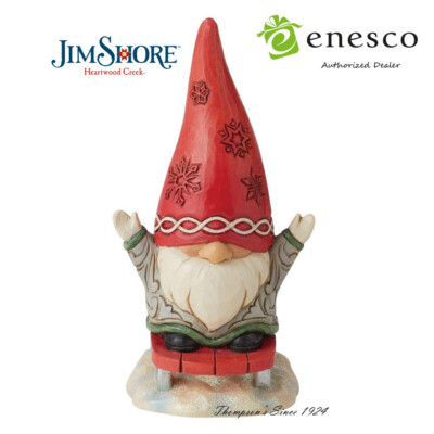 Jim Shore GNOME SLEDDING Christmas Figurine 6010845 Snow Much Fun NEW 2022