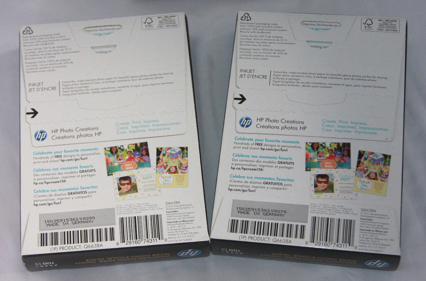 HP Advanced Photo Paper Glossy 66lb 4x6 (200 Sheets Total) 5x7 (60 Sheets)