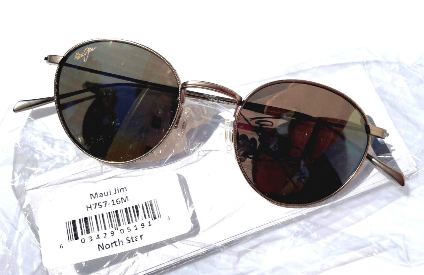Pre-owned Maui Jim North Star Gold Titanium Polarized Bronze Lens Sunglass H757-16m