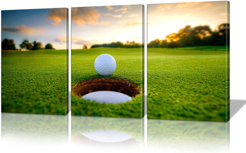 On A Golf Course Painting Canvas P