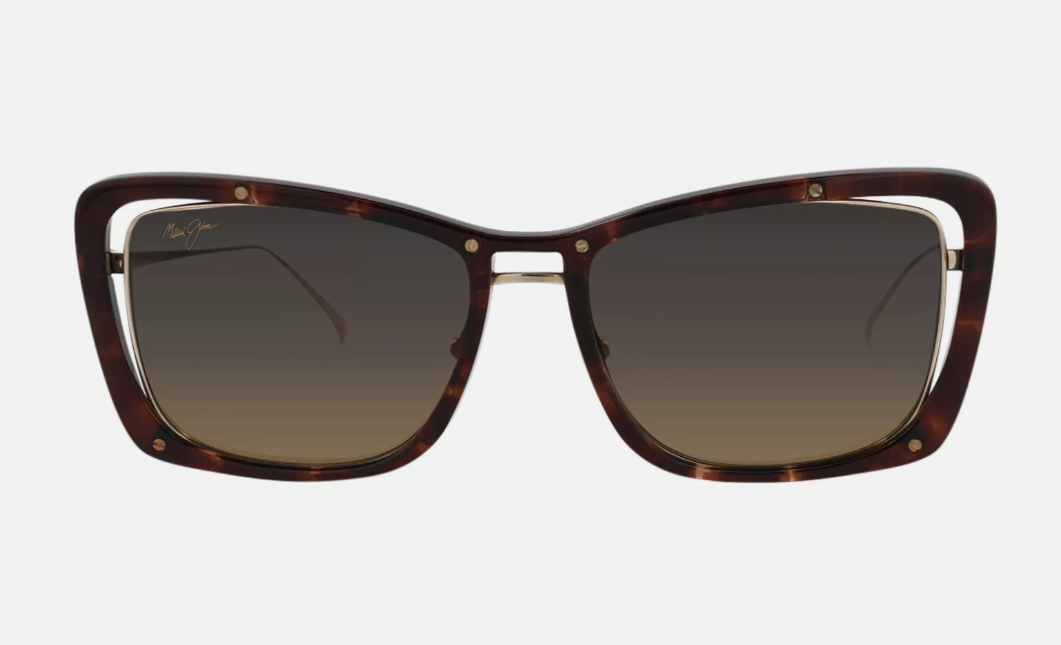 Pre-owned Maui Jim Adrift Sunglasses Mj 808-10 Gold Titanium Frame Bronze Polarized Lenses In Brown