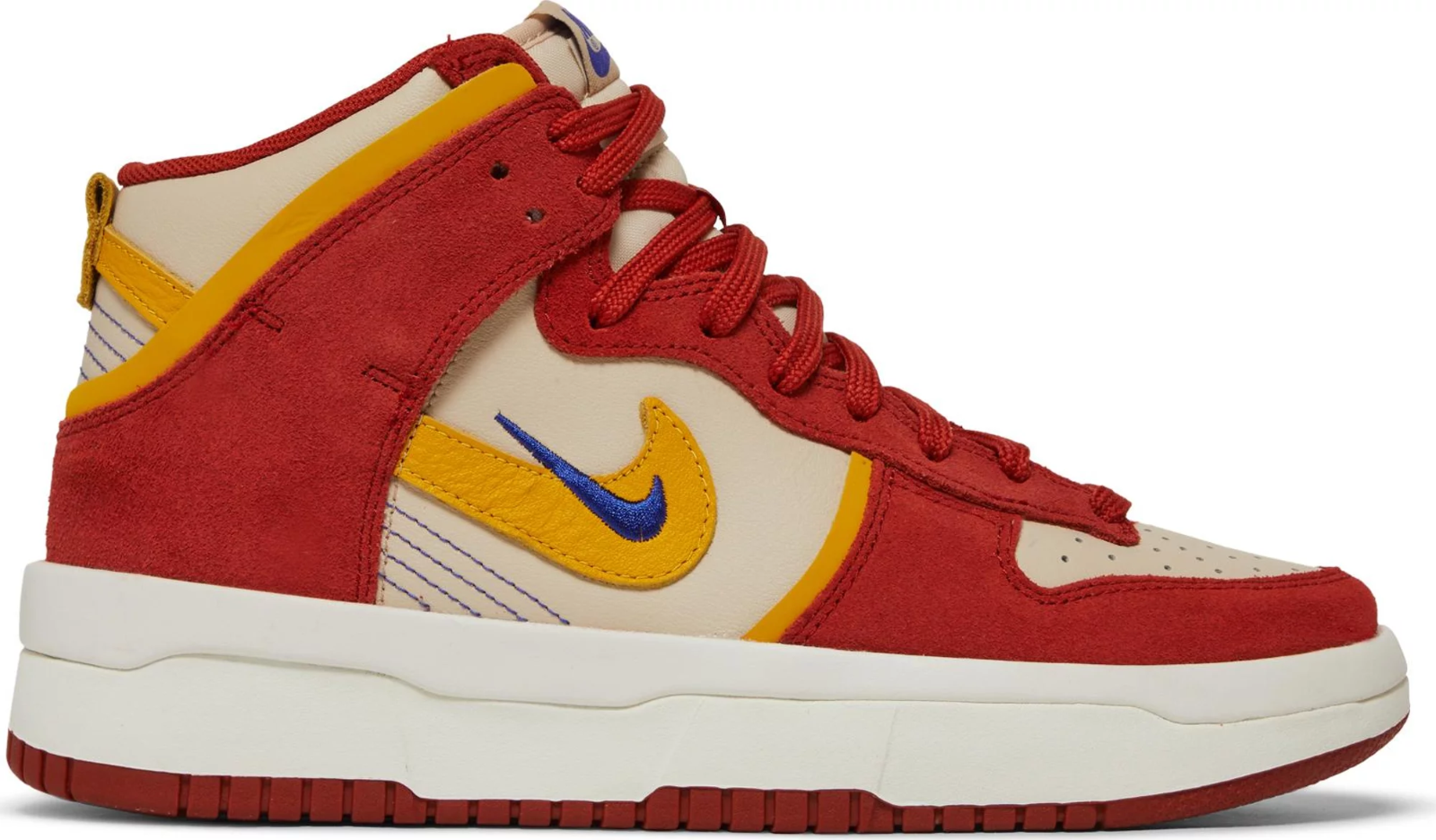 

WMNS Nike Dunk High Up Cinnabar Red Gold Beige White Yellow DH3718-600 Women s 8, Красный, Nike Dunk High