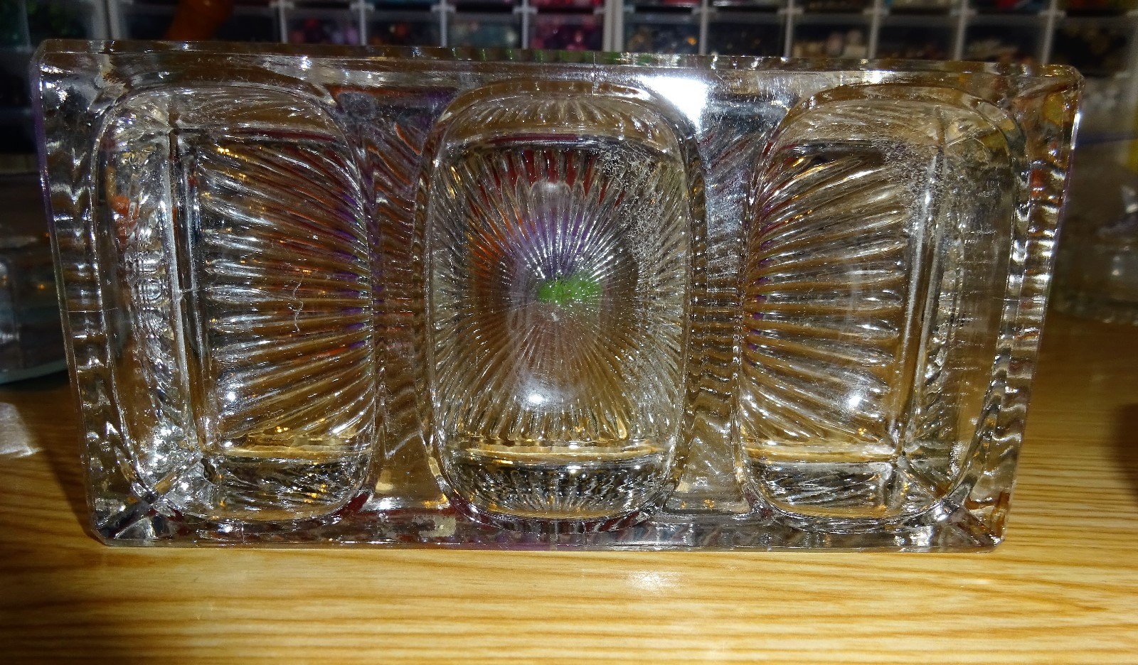 Lot of 2  large salt cellars, tray of 3 6