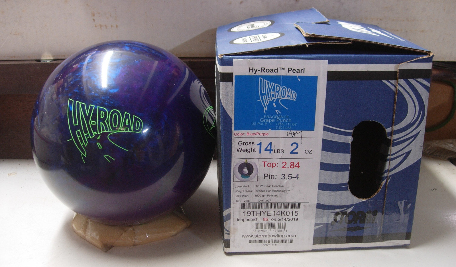 14# 2oz TW 2.84 P 3.5-4 NIB 2019 Storm HY-ROAD PEARL Bowling 14# 2oz TW 2.84 P 3.5-4 NIB 2019 Storm HY-ROAD PEARL Bowling