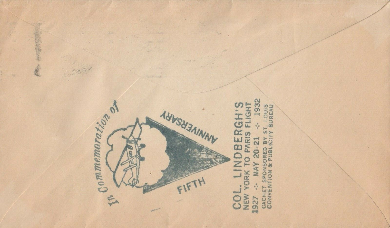 5th Anniversary Charles Lindbergh's 1932  Event Cover A568