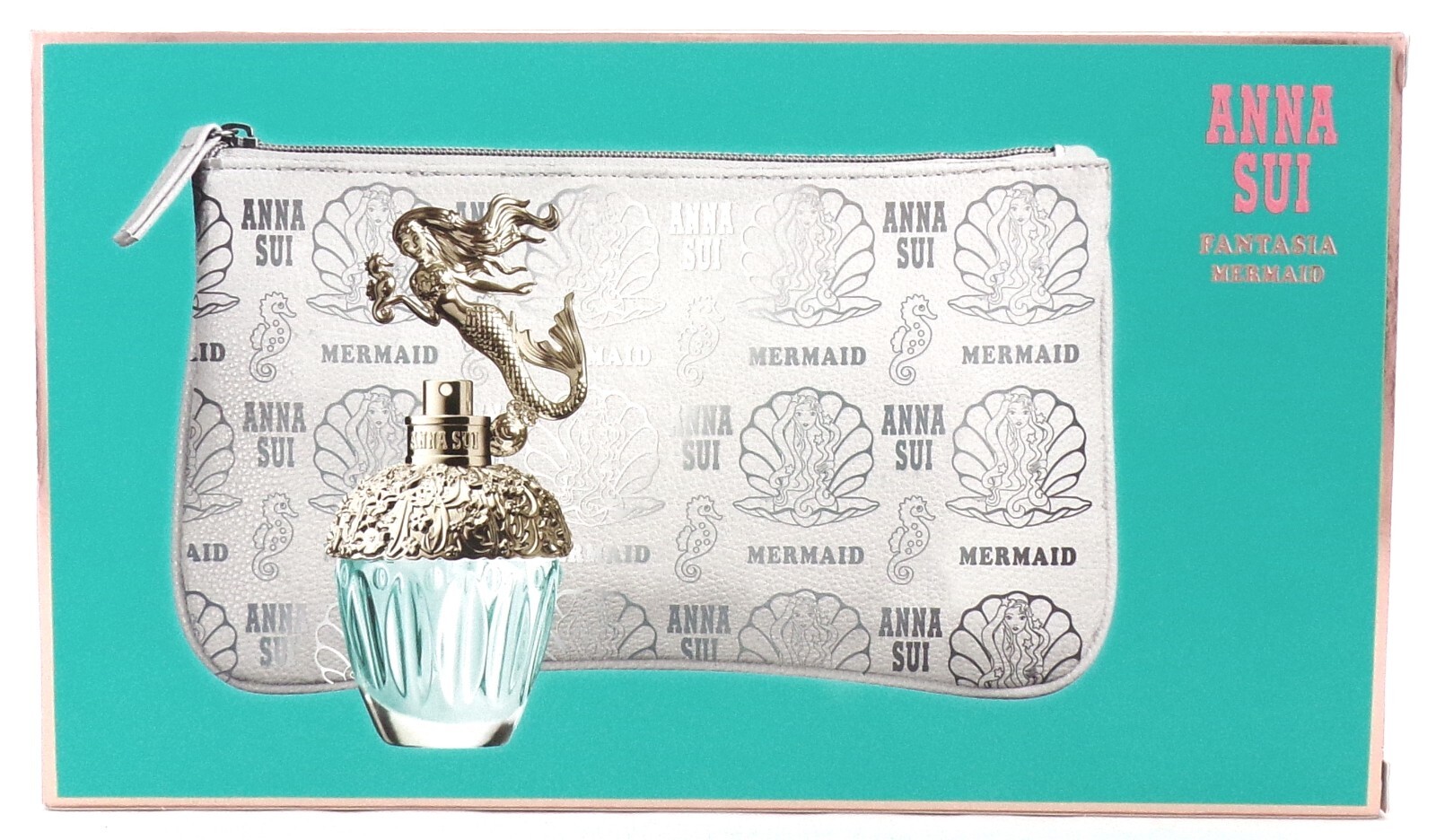 Fantasia Mermaid by Anna Sui 1.0 oz EDT Spray + Cosmetic Pouch New SET for Women