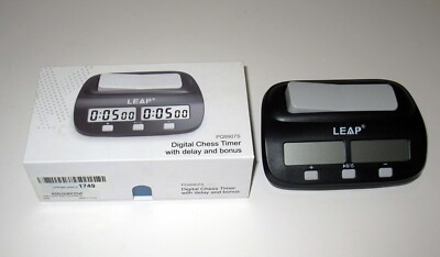 Leap Digital Chess Timer with Delay and Bonus Model PQ9907S Black VGC Tested