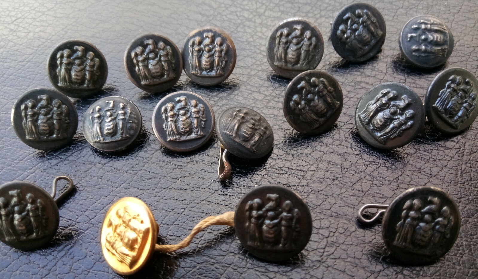 Vintage 17 State of New Jersey Silver and Brass Buttons Jacob Reed & Sons Phila