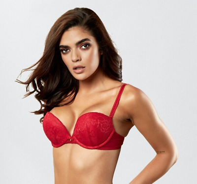 Ann Summers Bra Size 34D New with Tags EU 75D Red Sexy Lace 2 Range Plunge