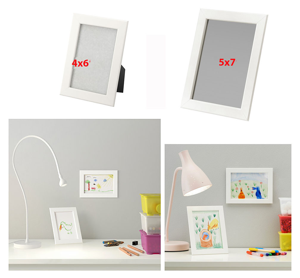 IKEA Picture Frame 1 to 4pk FISKBO Frames 4x6" 5x7" Blue Wood Photo NEW FS