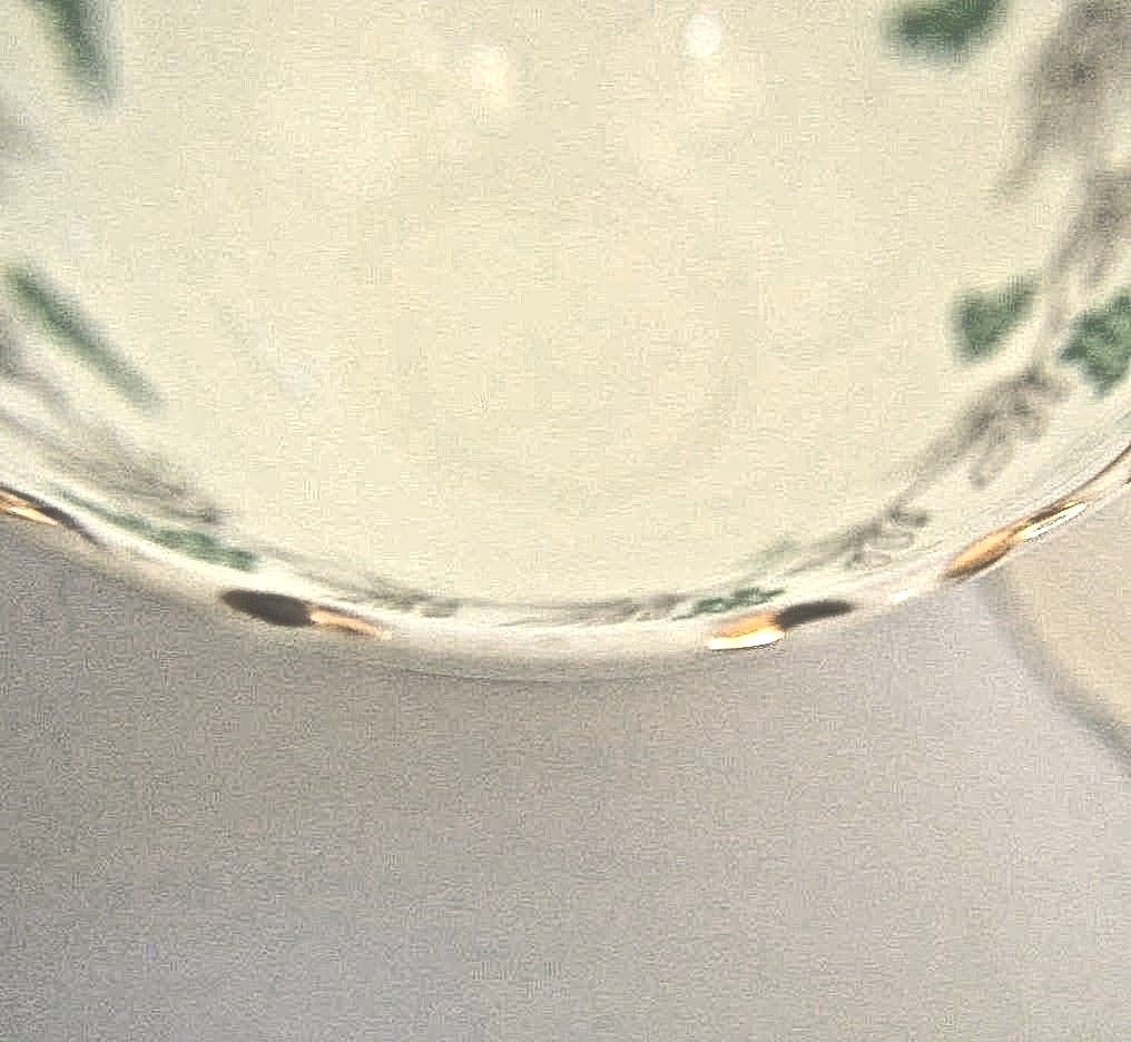 Crown Staffordshire Green Berry Trio Set Scalloped Footed Teacup Saucer Plate