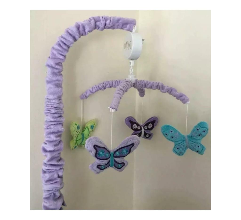 Butterfly musical cot mobile with matching nappy stacker in Yarm