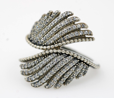 Pandora ring majestic feathers sterling silver deals