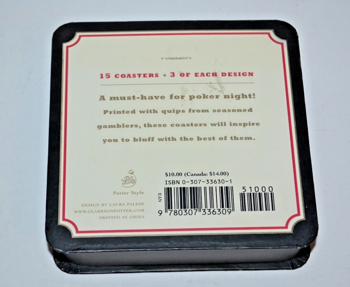 POKER NIGHT COASTERS SET DESIGN BY LAURA PALESE(0408)