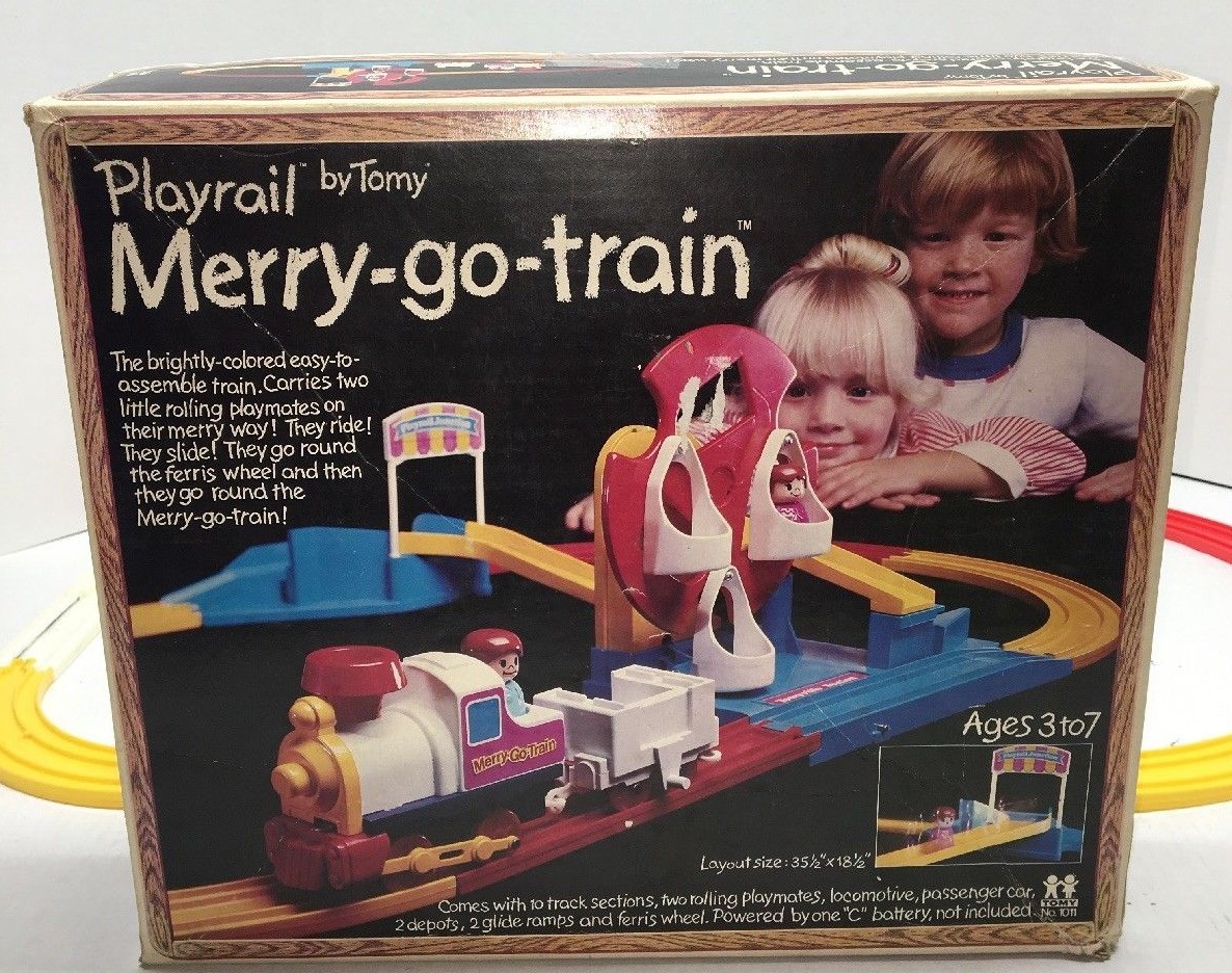 Merry-Go-Train @ Merry- Go -Copter  Playrail Tomy Vintage Kid's Game 1976-1978