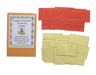 Teacher Made Math Center Learning Resource Game Compare & Contrast Shapes