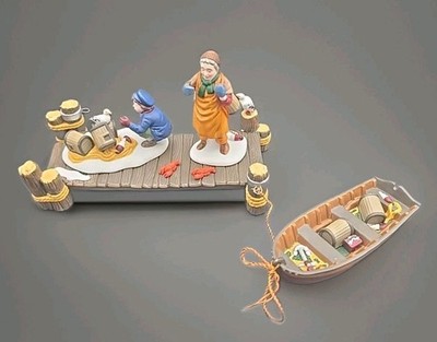 Dept 56 Lobster Trappers #56589 New England Village Set of 4 Retired Box